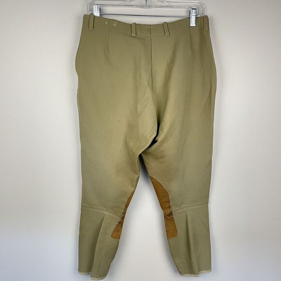 Tailored Sportsman Equestrian Riding Breeches Size 30 Khaki Side Zip Knee Patch - Picture 2 of 13